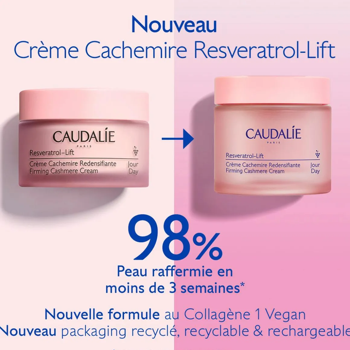 Crème Cachemire Redensifiante au Resvératrol, alternative au Rétinol - Recharge