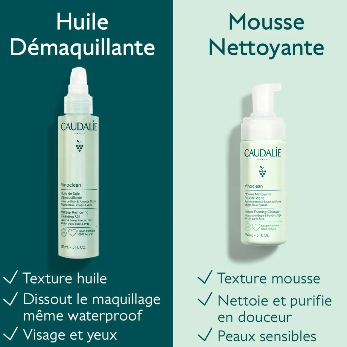 Huile de Soin Démaquillante à l'Huile d'Amande Douce + Ricin - 150ml