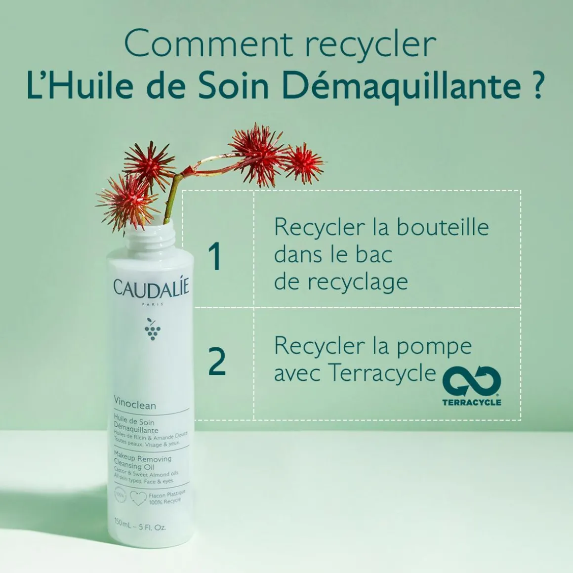 Huile de Soin Démaquillante à l'Huile d'Amande Douce + Ricin - 75ml